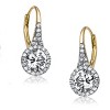 Guili Drop Earrings in Gold, Rose & Rhodium Plated Sterling Silver with CZ and Halo Accents – Timeless Elegance in a Sleek, Radiant Design - 3 of 3