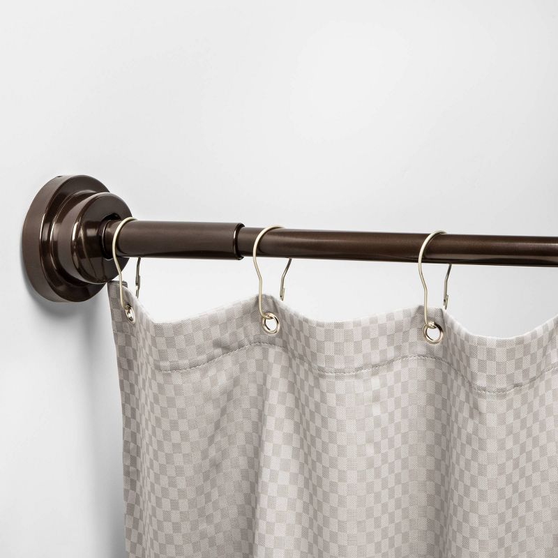 72" Dual Mount Curved Steel Shower Curtain Rod with Tiered End Cap - Made By Design&#153;, 3 of 9