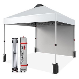 Canopy Tent 10x10 Ft, Pop Up Tent Canopy with 1 Sidewall & Vented Top, Tent with Patented Center Lock, Adjustable Legs, Wheeled Carry Bag - 1 of 4