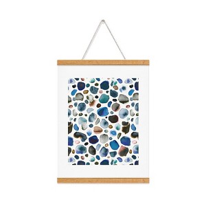 Ninola Design Watercolor Stains Blue Gold Art Print and Hanger - Society6 - 1 of 2