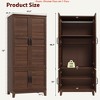 Clothes Armoire Wardrobe Closet w/ 4 Doors,72 in Wooden Wardrobe Cabinet w/ Hanging Rod, Freestanding Tall Clothing Armoire Cabinet - 2 of 4
