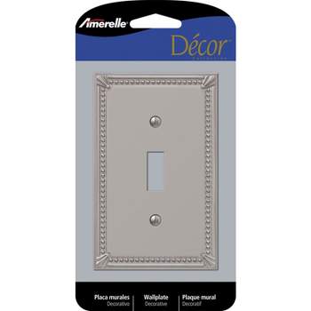 Amerelle Imperial Bead Brushed Nickel 1 gang Metal Toggle Wall Plate 1 pk