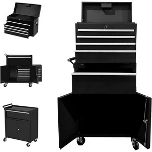 5-Drawer Rolling Tool Chest, Heavy Duty Steel Tool Box with Locking Wheels & Auto-Lock Drawers, Detachable Top Storage Cabinet for Garage & Workshop - 1 of 4