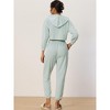INSPIRE CHIC Womens 2 Piece Outfits Sweatsuit Outfits Hooded Crop Sweatshirt and Jogger Tracksuit Set - 3 of 4