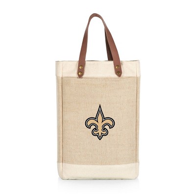 Nfl New Orleans Saints Pinot Jute Insulated Wine Bag - Beige : Target