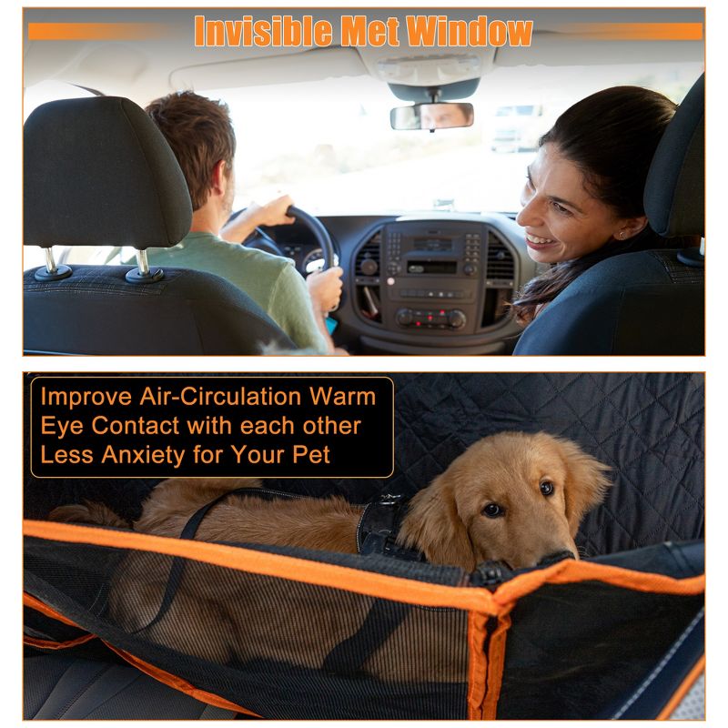 Unique Bargains PP Cotton 6 Layers Include 600D Oxford Cloth Dog Car Seat Covers 1 Set, 4 of 7