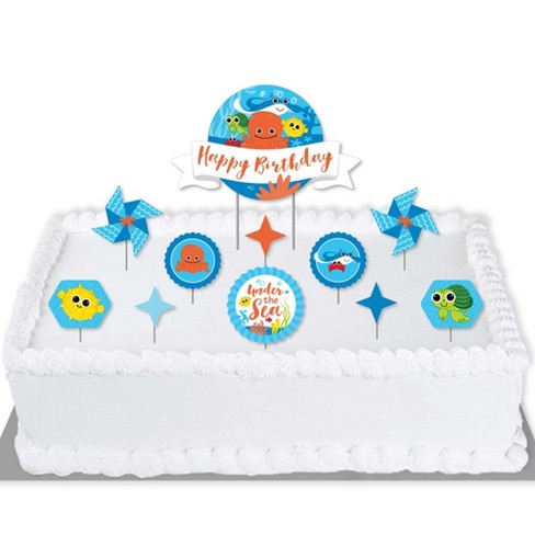Big Dot Of Happiness Under The Sea Critters Birthday Party Cake Decorating Kit Happy Birthday Cake Topper Set 11 Pieces Target