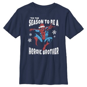 Boy's Marvel Christmas Spider-Man Heroic Brother T-Shirt - 1 of 3