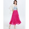 Women's Tiered Tulle Maxi Skirt - Fairy Tutu with High Elastic Waist & A-Line Pleated Design Rose - 4 of 4