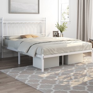 Yaheetech Modern Metal Platform Bed Frame with Headboard - 1 of 4
