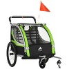 Sillysis 2-in-1 Walk/Ride Child Baby Bike Trailer for Kids 2 Seater - 3 of 4