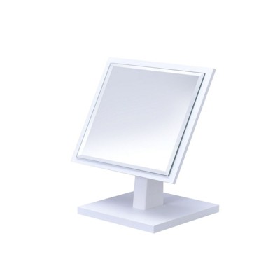 SEVOBAL Bathroom Vanity Mirrors 9.5" Stylish Pedestal Makeup Mirror Adjustable Tilted Viewing Angle for Compact Spaces, White, 7"*5.25"*9.25"