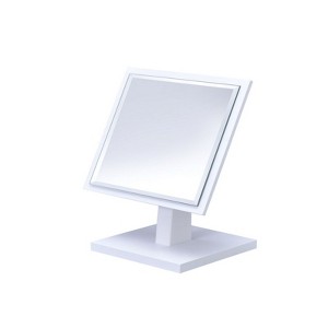 SEVOBAL Bathroom Vanity Mirrors 9.5" Stylish Pedestal Makeup Mirror Adjustable Tilted Viewing Angle for Compact Spaces, White, 7"*5.25"*9.25" - 1 of 4