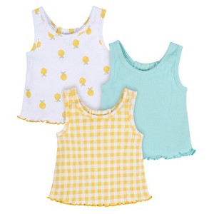 Gerber Baby & Toddler Girls Racer Back Tank Tops, 3-Pack - 1 of 4
