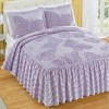 Collections Etc Butterfly Textured Chenille Ruffled Border Bedspread - 2 of 3