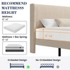 Queen Bed Frame with Headboard, Modern Upholstered Platform Bed in Linen Fabric, Mattress Foundation - 4 of 4