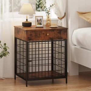 Dog Crate Furniture for Small Dog, Wooden Dog House Indoor, Decorative Dog Kennel with Drawer, Indoor Pet Crate End Table - 1 of 4