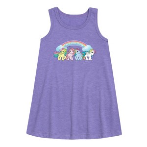 Girls' - My Little Pony - Ponies Logo Graphic Sleeveless Aline Dress - 1 of 3