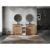 Vynxaria 72 in. Double Freestanding Glossy White Imitation Oak Plywood Bath Vanity with Black Ceramic Top KD-PACKING Ready to Assemble - 2 of 4