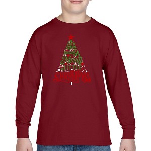 LA Pop Art Have Yourself a Merry Little Christmas - Boy's Word Art Long Sleeve T-Shirt - 1 of 4