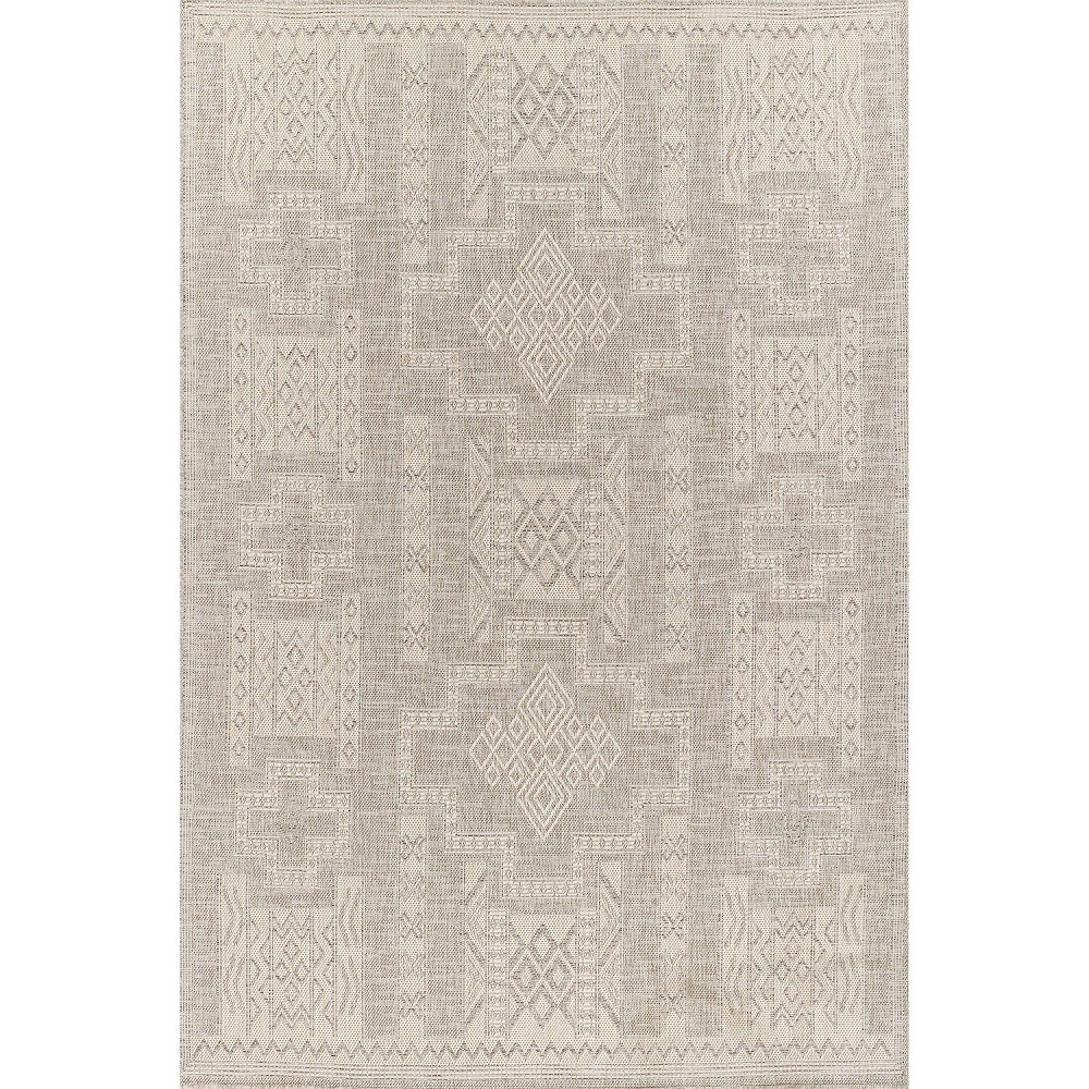 Photos - Area Rug Momeni 5'3"x7' Hampton Jaxon Machine Loomed Indoor/Outdoor  Gray: Geometric Rectangle, Low Pile Polypropylene 