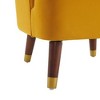 Velvet Sofa Chair Armchair Wingback Chair with Wooden Legs, Upholstered Barrel Accent Chair for Living Room, Home Office -Christopher Knight Home - 3 of 4