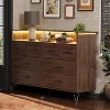 homfan Dresser TV Stand, Dresser for Bedroom Entertainment Center With Storage 8 Drawers Wooden Dressers With Open Space Wide Drawers for Living Room - 3 of 4