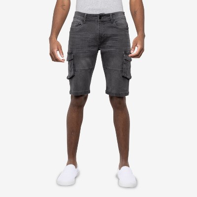 X RAY Men's 12"Inseam Denim Cargo Shorts