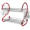 MegaChef 16 Inch Two Shelf Dish Rack in Red - image 4 of 4