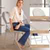 PU Leather Folding Chair Set of 4, Foldable Party Chairs with Non-Slip Feet Pads, Portable Stackable Seat, Metal Frame for Home, Office, Kitchen - 4 of 4