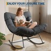 TROPOW Outdoor Papasan Rocking Chair, Oversized Patio Wicker Egg Chair with Soft Thick Cushio, Lounge Rocker, Comfy Reading Chairs for Balcony - 2 of 4