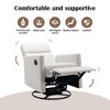 Linen Recliner Rocker Chair with Swivel Glider, Soft Upholstery and Extra Tall Backrest for Living Room - 3 of 4