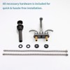 DOMETOUR 2-Handle Brushed Nickel Swan Bathroom Faucet, 4-Inch Centerset Vanity Sink with Pop-Up Drain, Aerator & Supply Hoses, FR4075-NP - 3 of 4