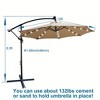 Sapphtopaz 10Ft Outdoor Umbrella Waterproof Sun Shades Cantilever Umbrellas with Crank and Cross Base for Garden, Pool, Backyard, Patio - 3 of 4