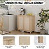 Rattan Storage Cabinet with Doors, Mid-Century Modern Buffet Sideboard with Adjustable Shelves, for Kitchen, Living Room - 4 of 4