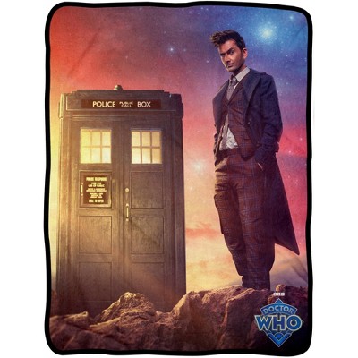 Doctor Who Throw Blanket - 10th Doctor David Tenant Fleece Throw Blanket 45x60
