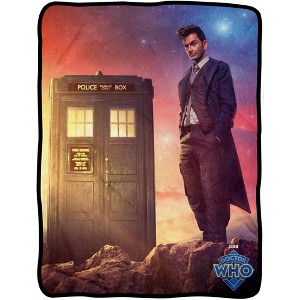 Doctor Who Throw Blanket - 10th Doctor David Tenant Fleece Throw Blanket 45x60 - 1 of 3