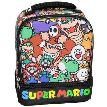 Super Mario Lunch Box Soft Kit Dual Compartment Insulated Cooler Characters Multicoloured
