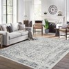 Vintage Floral Area Rug, Elegant Thin Carpet with Refined Design, Easy-Clean Low Pile for Living Room, Bedroom, Entryway - 2 of 4