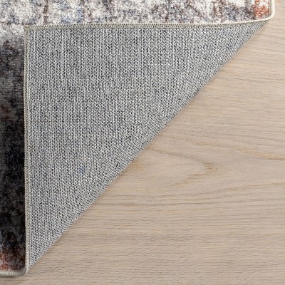 Iana Peach Synthetic Medallion Washable Non-slip Area Rug, 4' x 6'