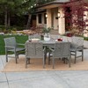 7pc Slatted Chevron Acacia Patio Dining Set - Saracina Home - 3 of 4