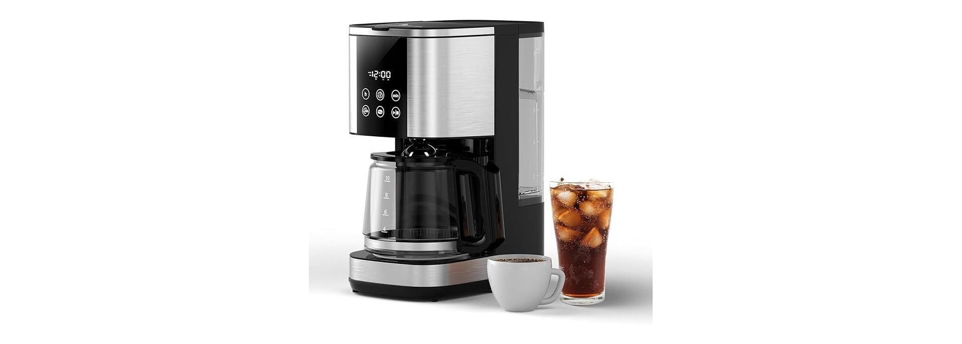 R.W.FLAME 10-Cup Drip Coffee Maker, Black