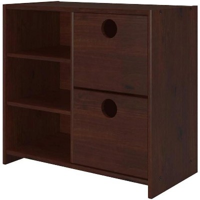 Donco CIRCLES LOW LOFT 2 DRAWER CHEST WITH SHELVES CAPPUCCINO