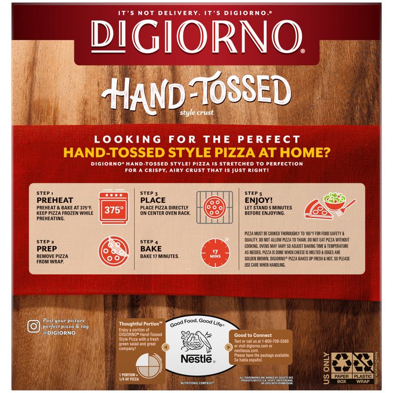 DiGiorno Hand Tossed Crust Four Cheese Frozen Pizza - 18.2oz, 3 of 12