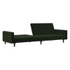 vidaXL 2-Seater Velvet Sofa Bed - Twin Sleeper Loveseat Couch in Dark Green, Easy Convertibility, Soft Plush Fabric, Sturdy Frame - 4 of 4