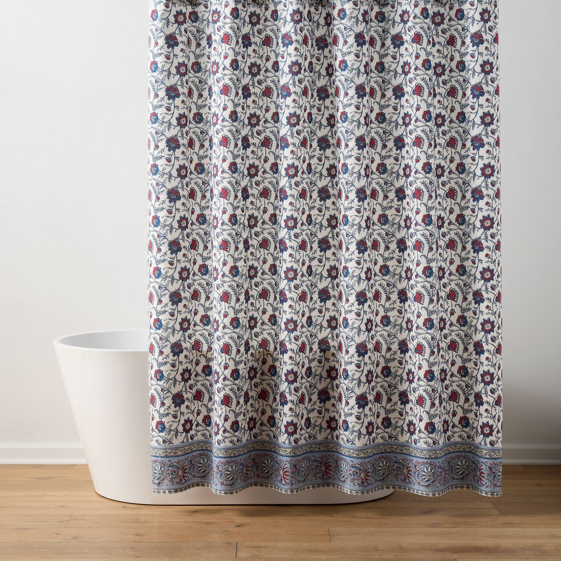 Americana Floral Shower Curtain Blue - Threshold™