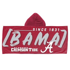 22"x51" NCAA Alabama Crimson Tide Hooded Youth Beach Towel - 1 of 3