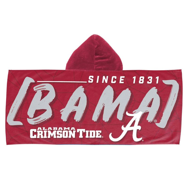 22&#34;x51&#34; NCAA Alabama Crimson Tide Hooded Youth Beach Towel, 1 of 4