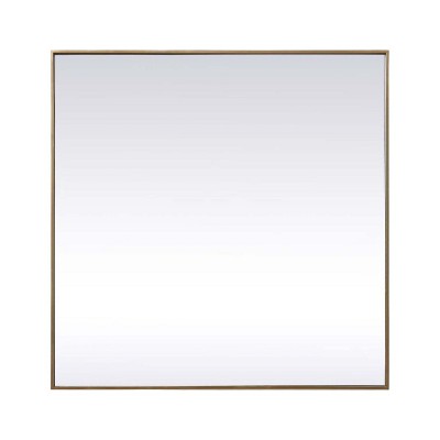 Elegant Lighting Metal Frame Square Mirror 42 inch in Brass