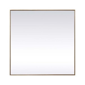 Elegant Lighting Metal Frame Square Mirror 42 inch in Brass - 1 of 4
